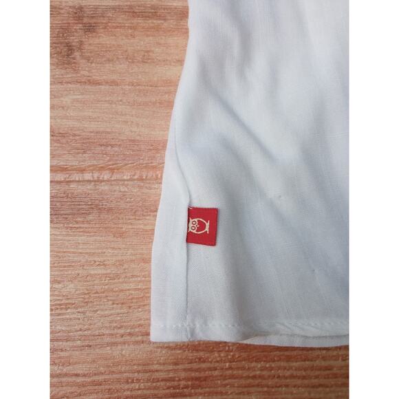 Mossimo Top Tie Waist Button Up Women's White Size L - Picture 7 of 10